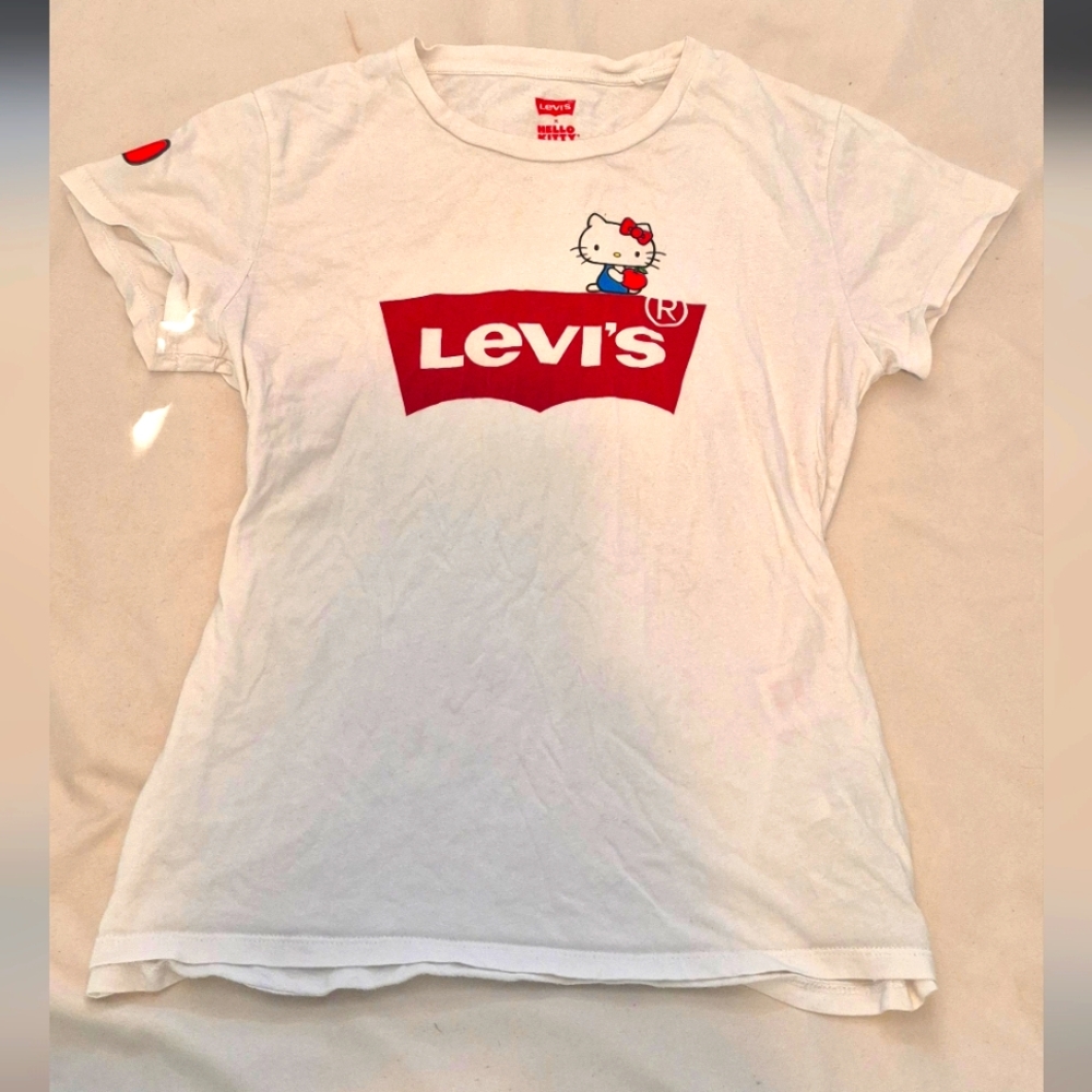Levi's X Hello Kitty Women's White Graphic Tee, US Size Small